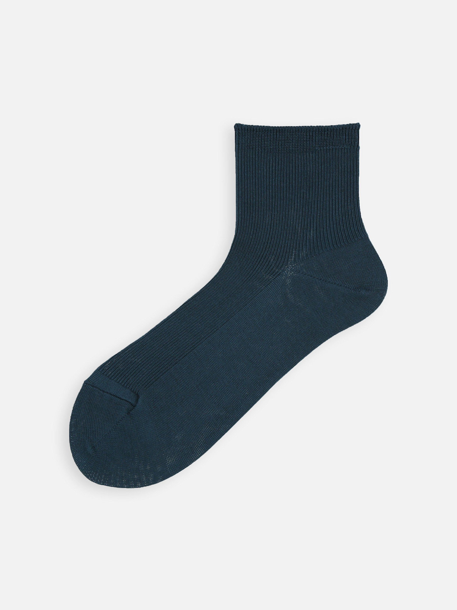 Fine Rib Cotton Ankle Socks