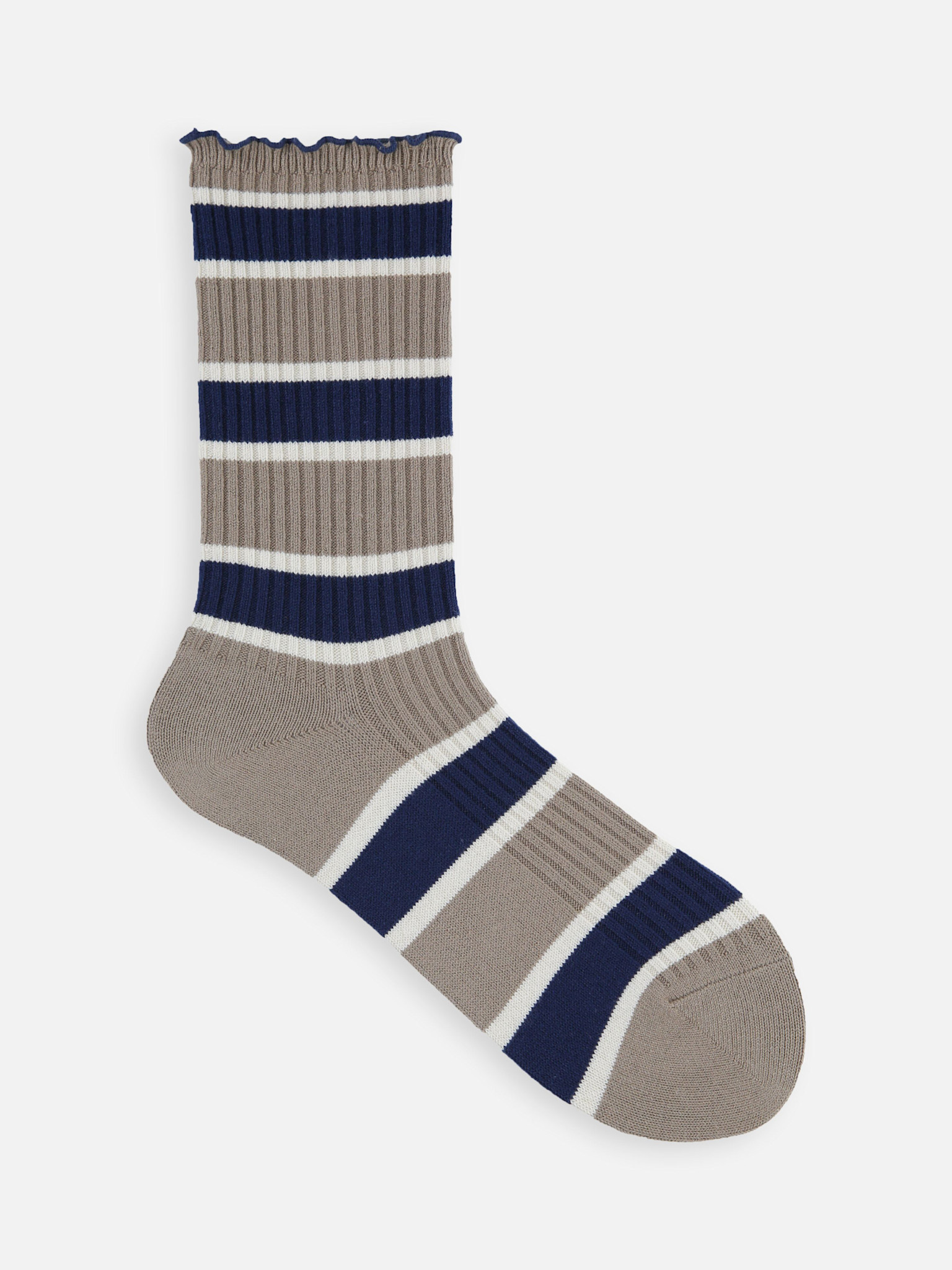 Calcetines altos hasta la rodilla de canalé con rayas multicolores de Merrow