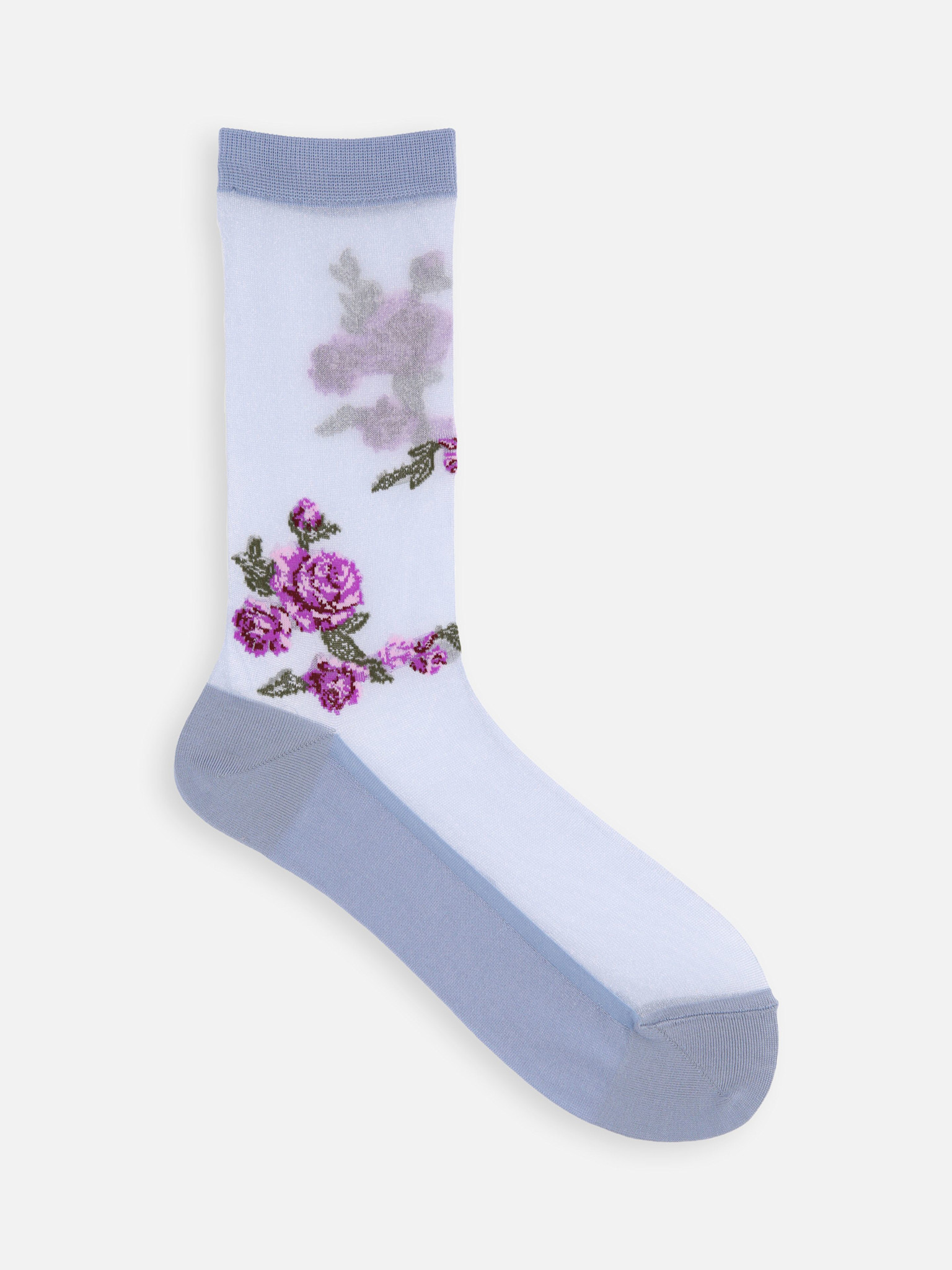 Calze velate al ginocchio con motivo rosa