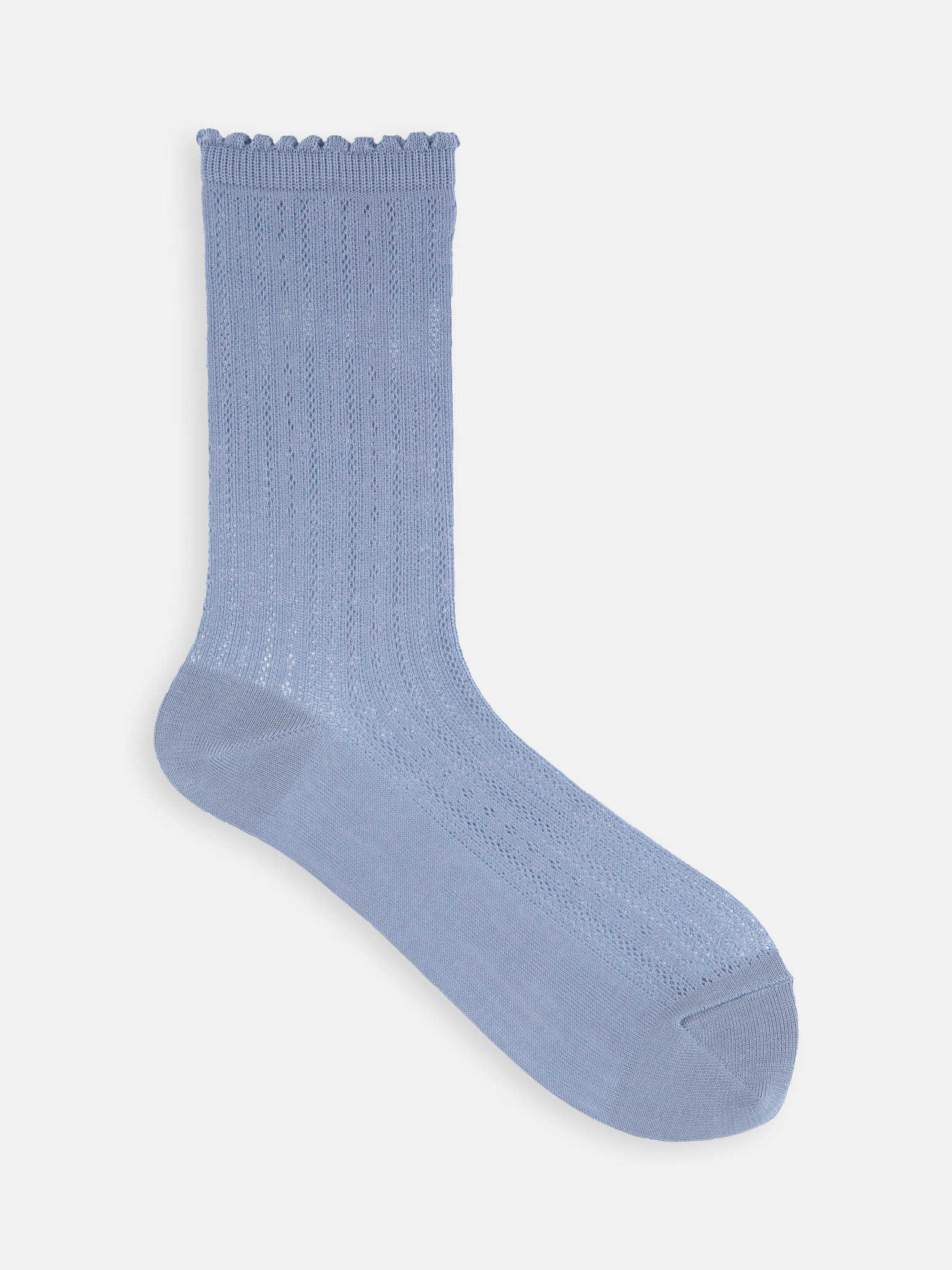 Picot Lace Pattern Crew Socks