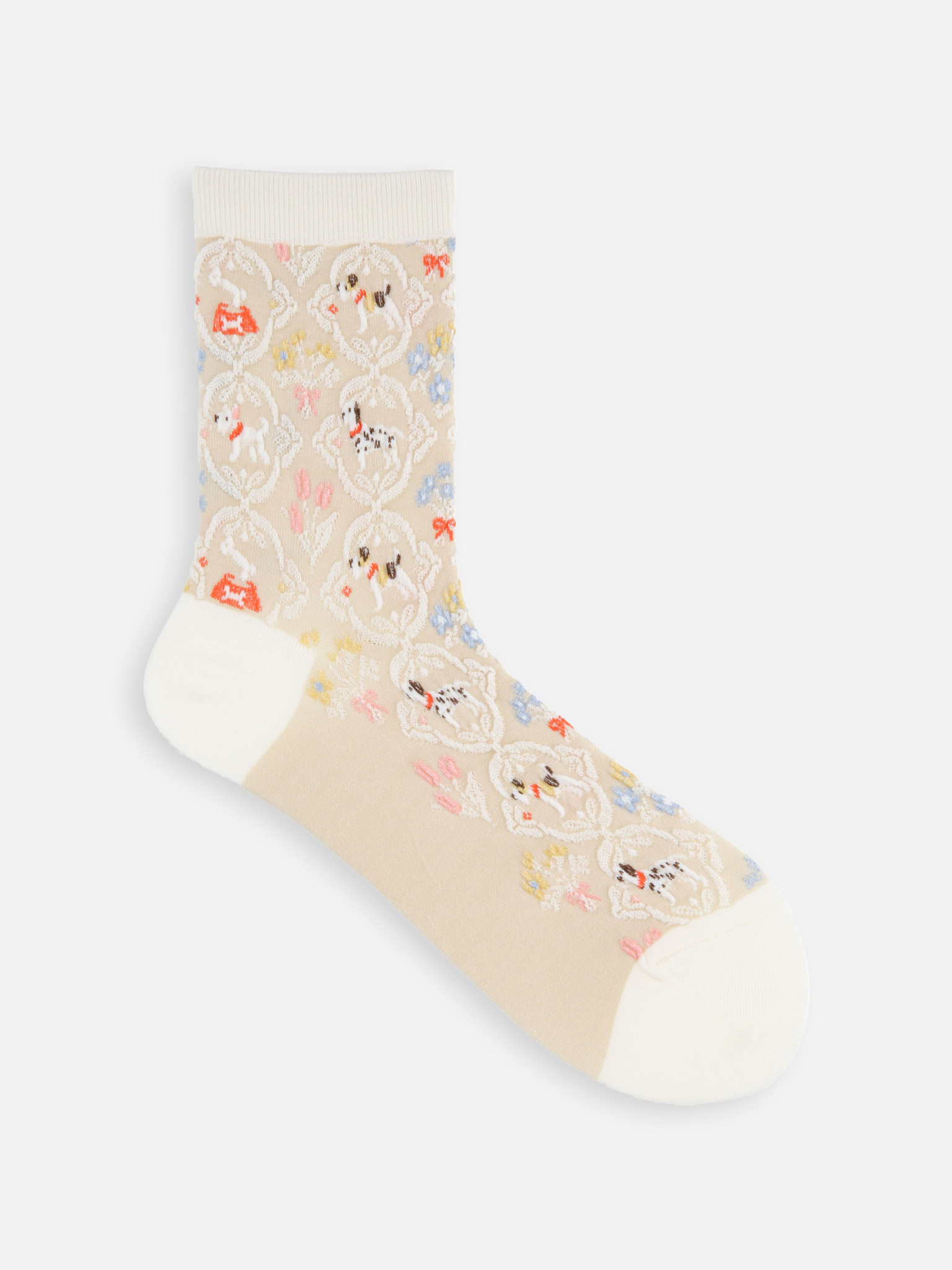 Calcetines altos para perros estilo tapiz con detalles en relieve