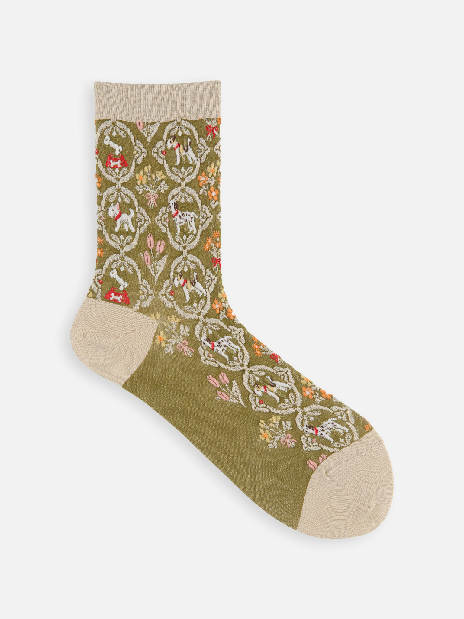 Calcetines altos para perros estilo tapiz con detalles en relieve