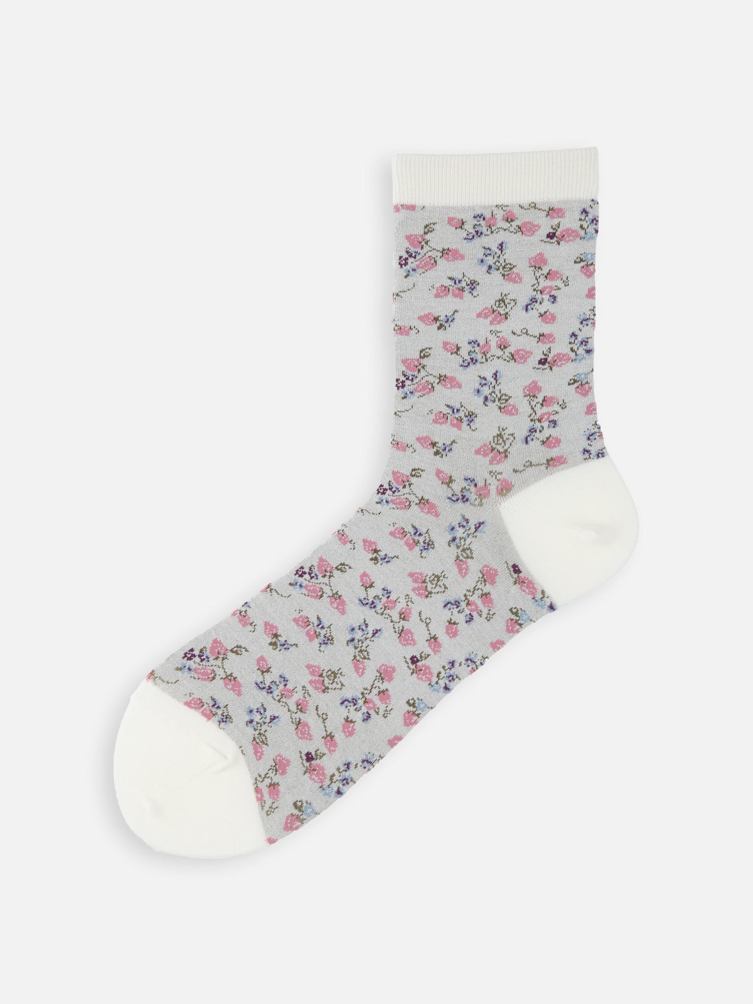 Socquette motif jardin de fraises