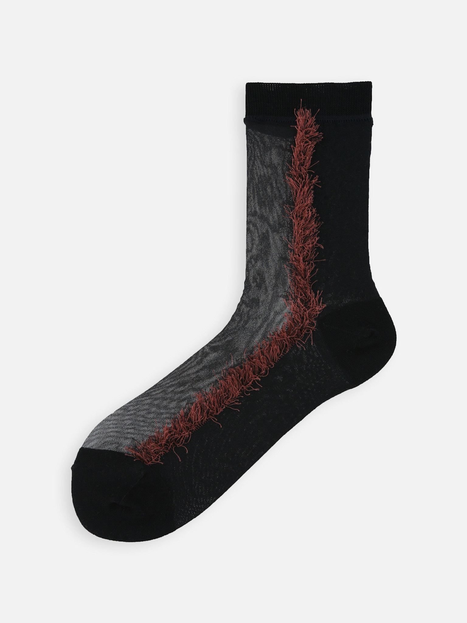 Calcetines transparentes hasta la rodilla con bordes con flecos