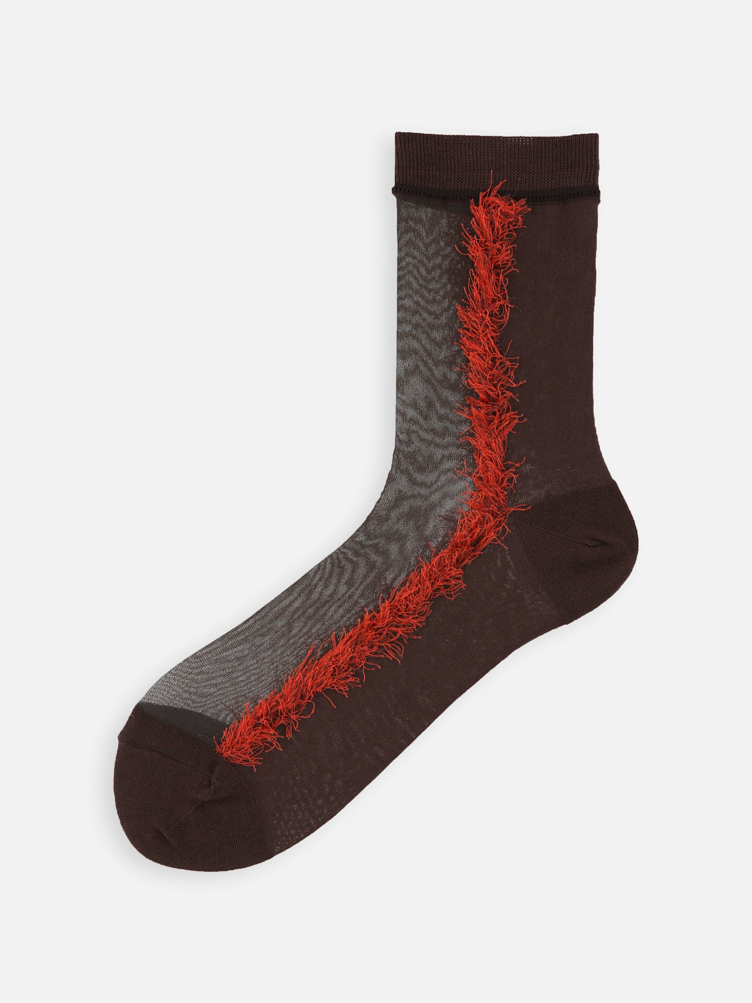 Calcetines transparentes hasta la rodilla con bordes con flecos