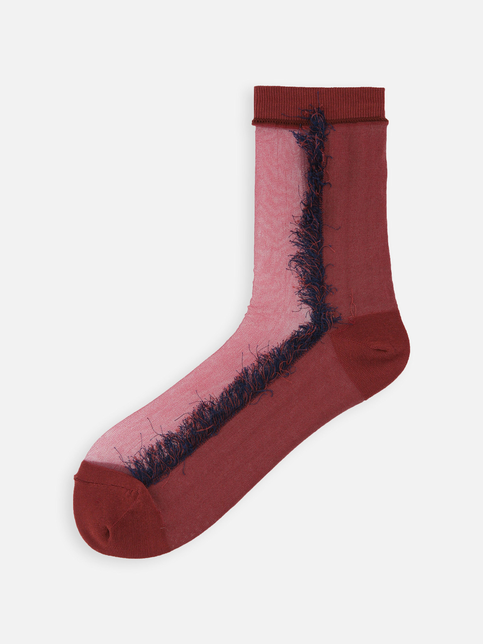 Calcetines transparentes hasta la rodilla con bordes con flecos