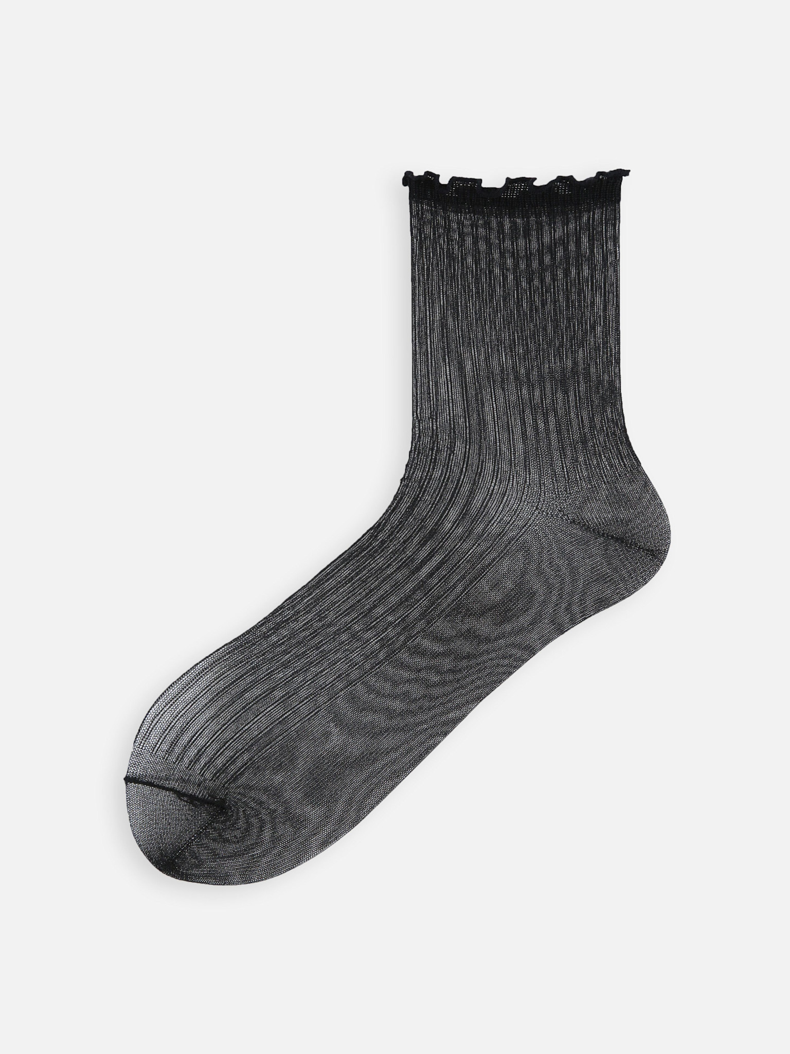 Calcetines tobilleros semitransparentes de canalé