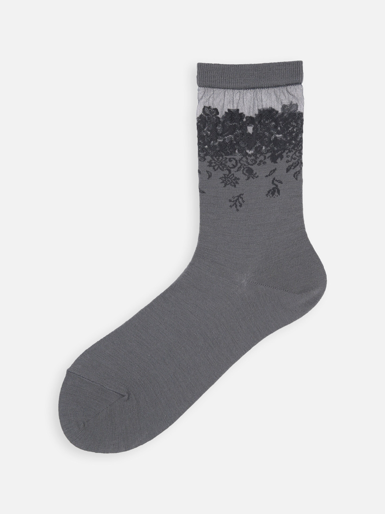Calcetines altos hasta la rodilla de mezcla de lana con detalles transparentes