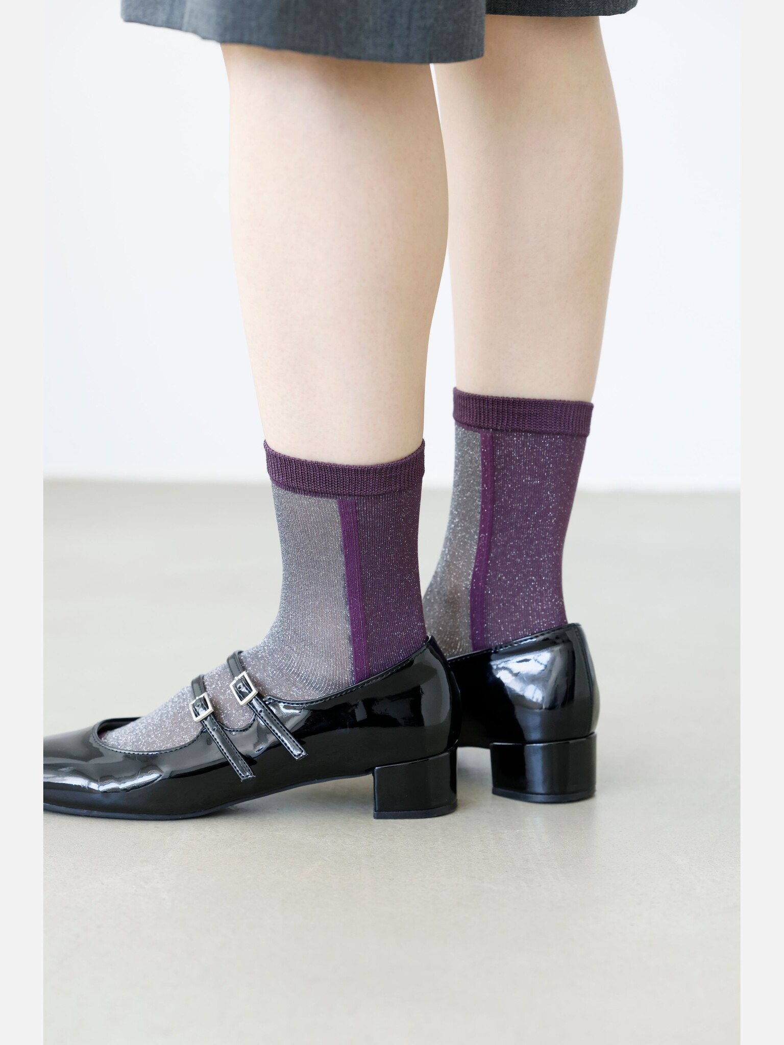 Calcetines tobilleros laminados bicolor