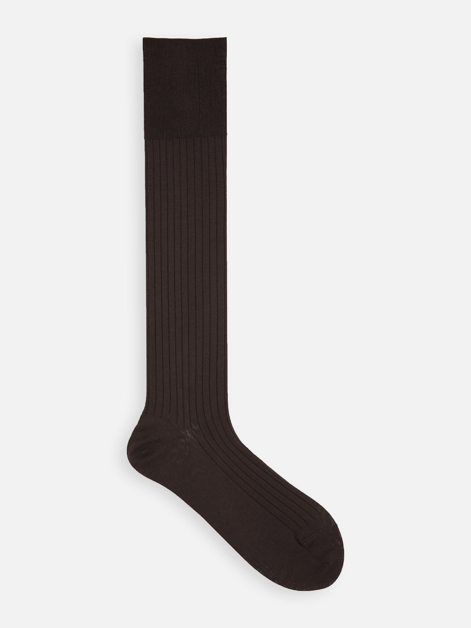 Chaussette haute côtes 8x2 en maille ultra fine