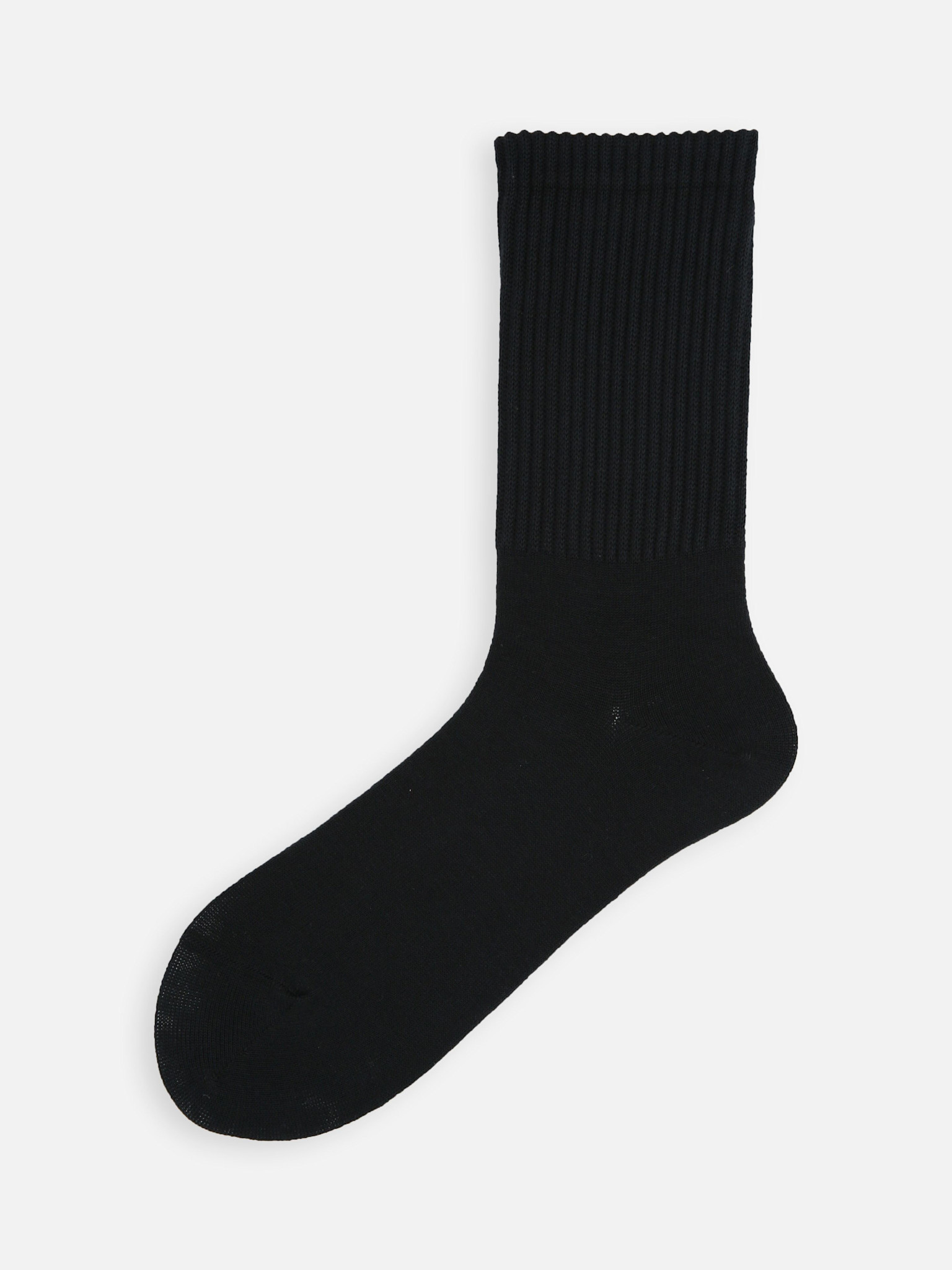 Calcetines finos y lisos hasta media pantorrilla de punto acanalado americano.