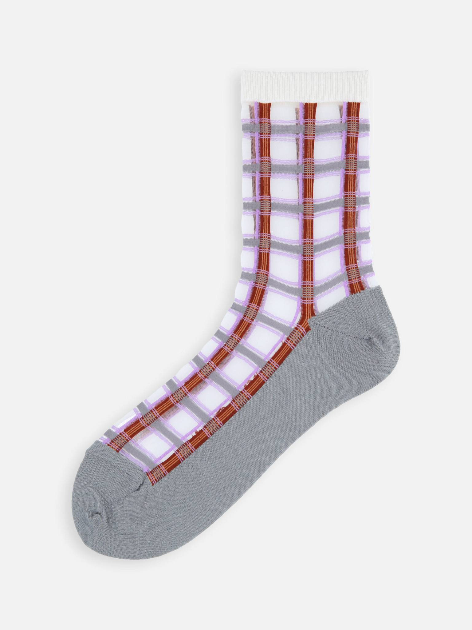 Calcetines transparentes a cuadros hasta la pantorrilla con suela cálida.