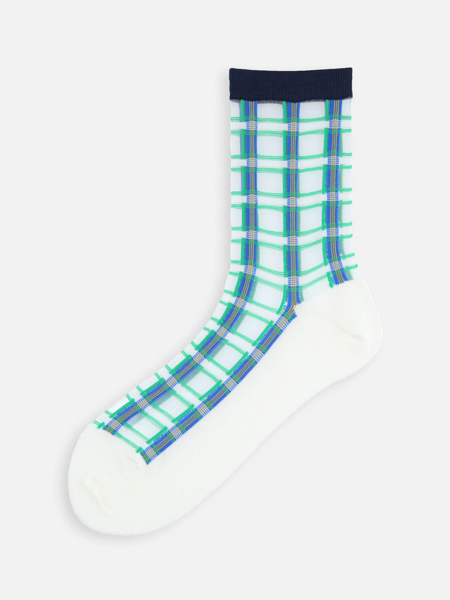 Calcetines transparentes a cuadros hasta la pantorrilla con suela cálida.
