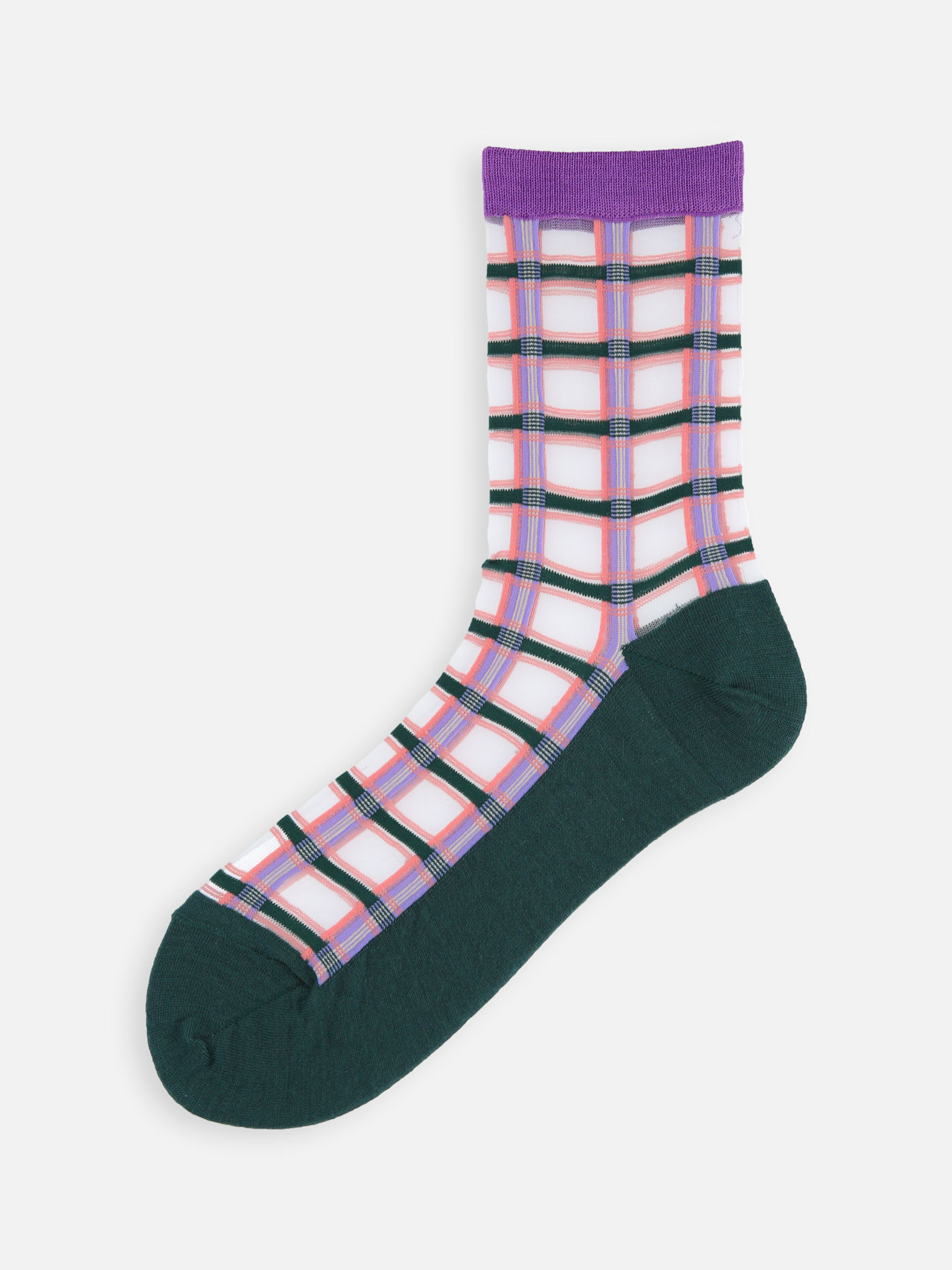 Calcetines transparentes a cuadros hasta la pantorrilla con suela cálida.