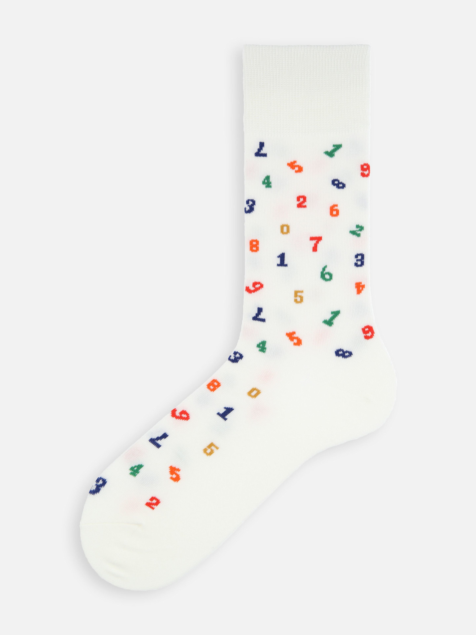 Calcetines altos hasta la rodilla con números multicolores