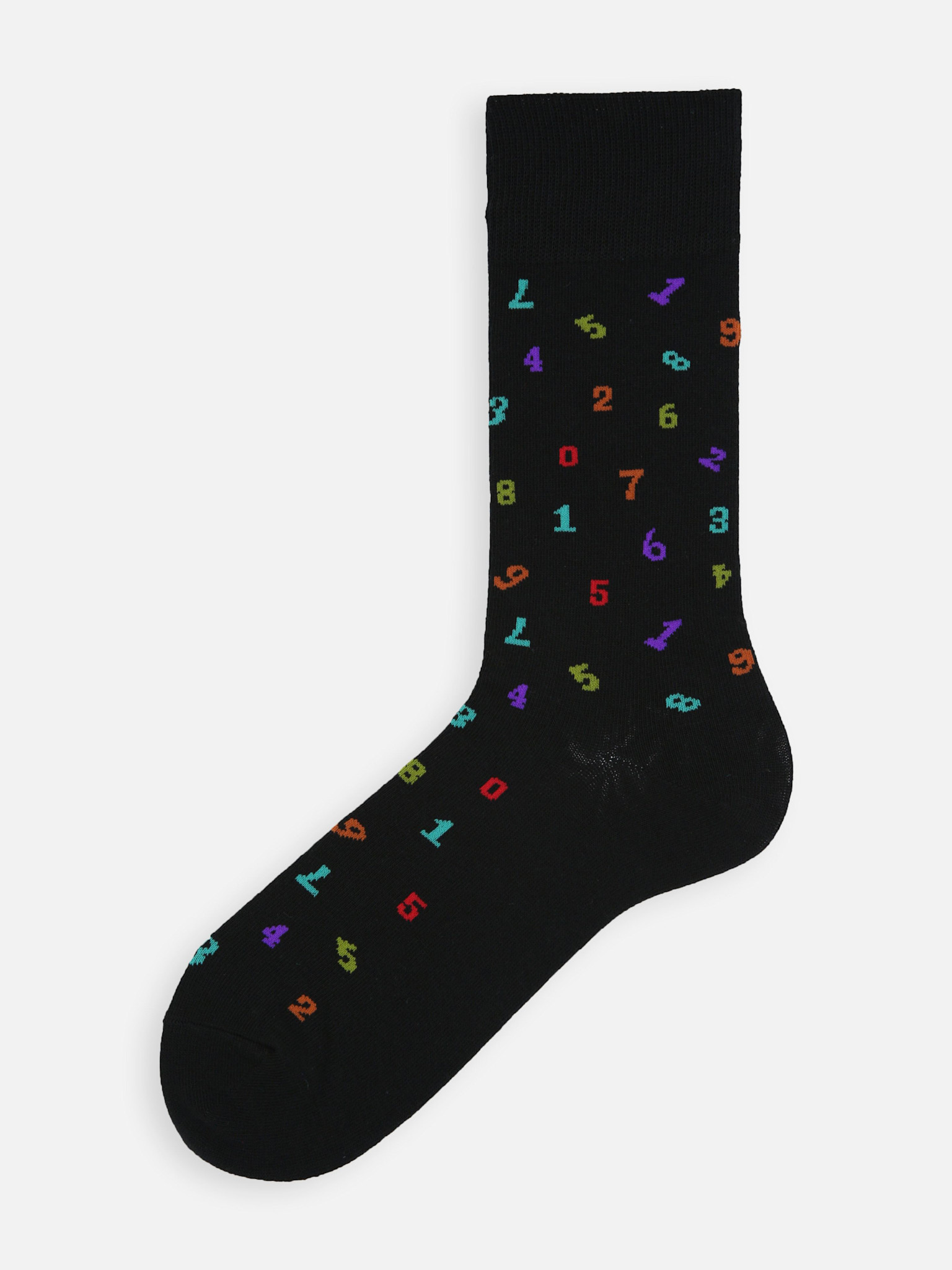 Calcetines altos hasta la rodilla con números multicolores