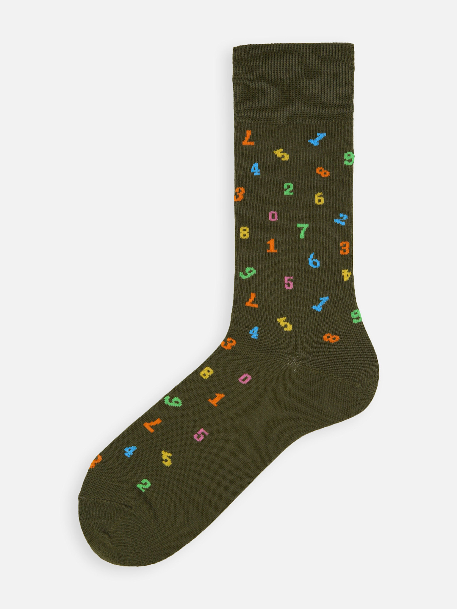 Calcetines altos hasta la rodilla con números multicolores