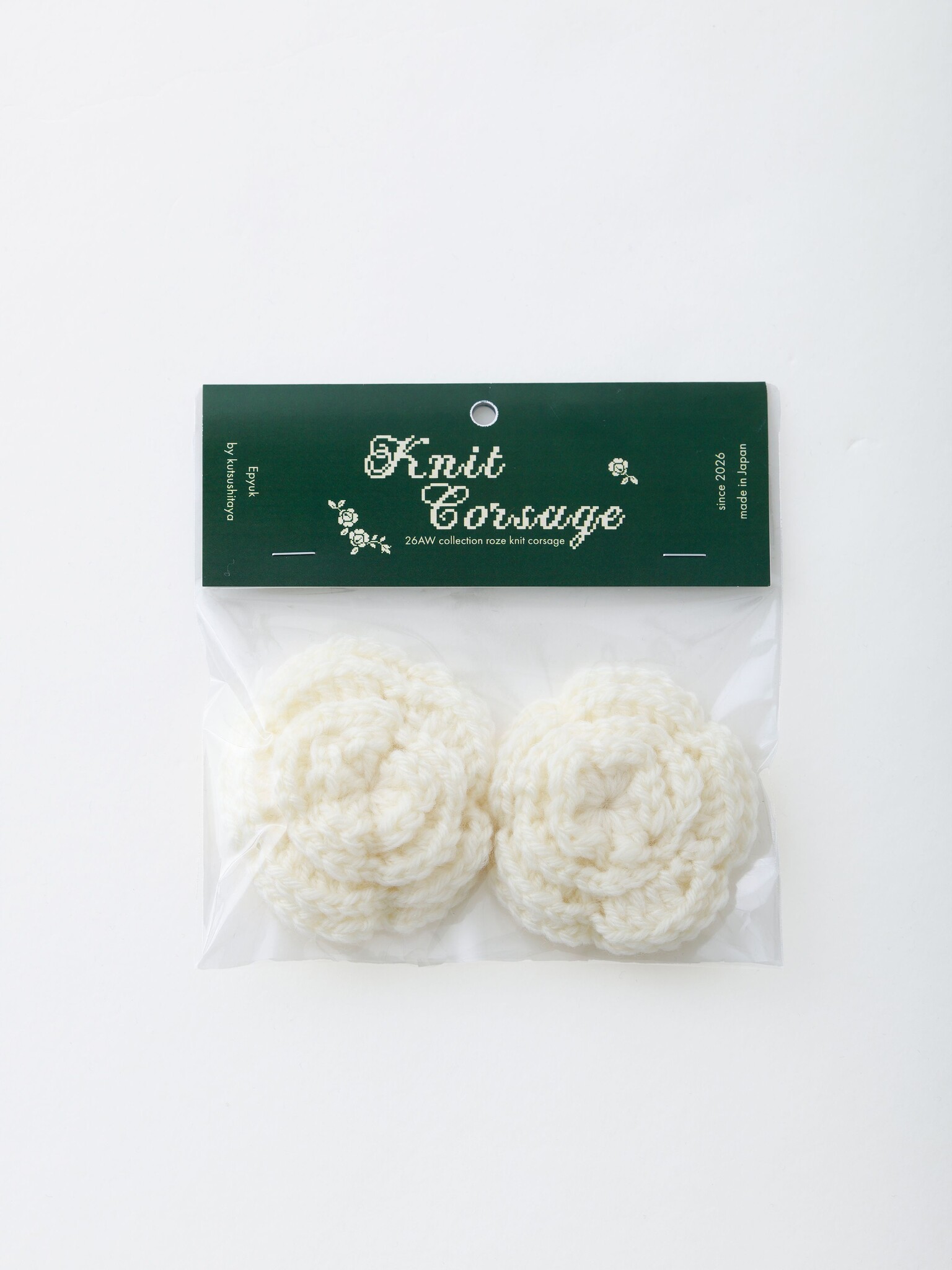 Gestricktes Rosen-Corsage-Set