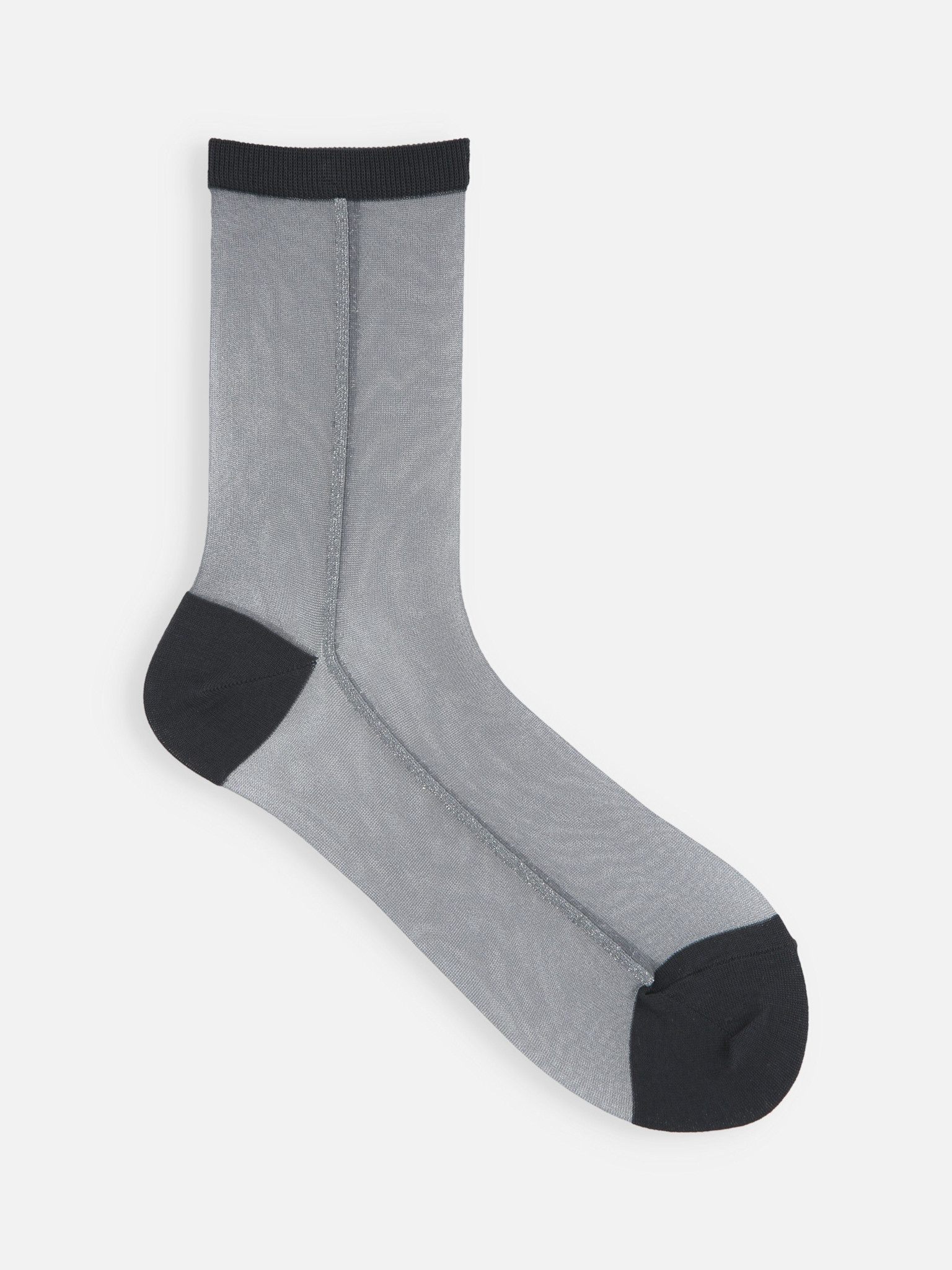 Sheer Lamé Line Crew Socks
