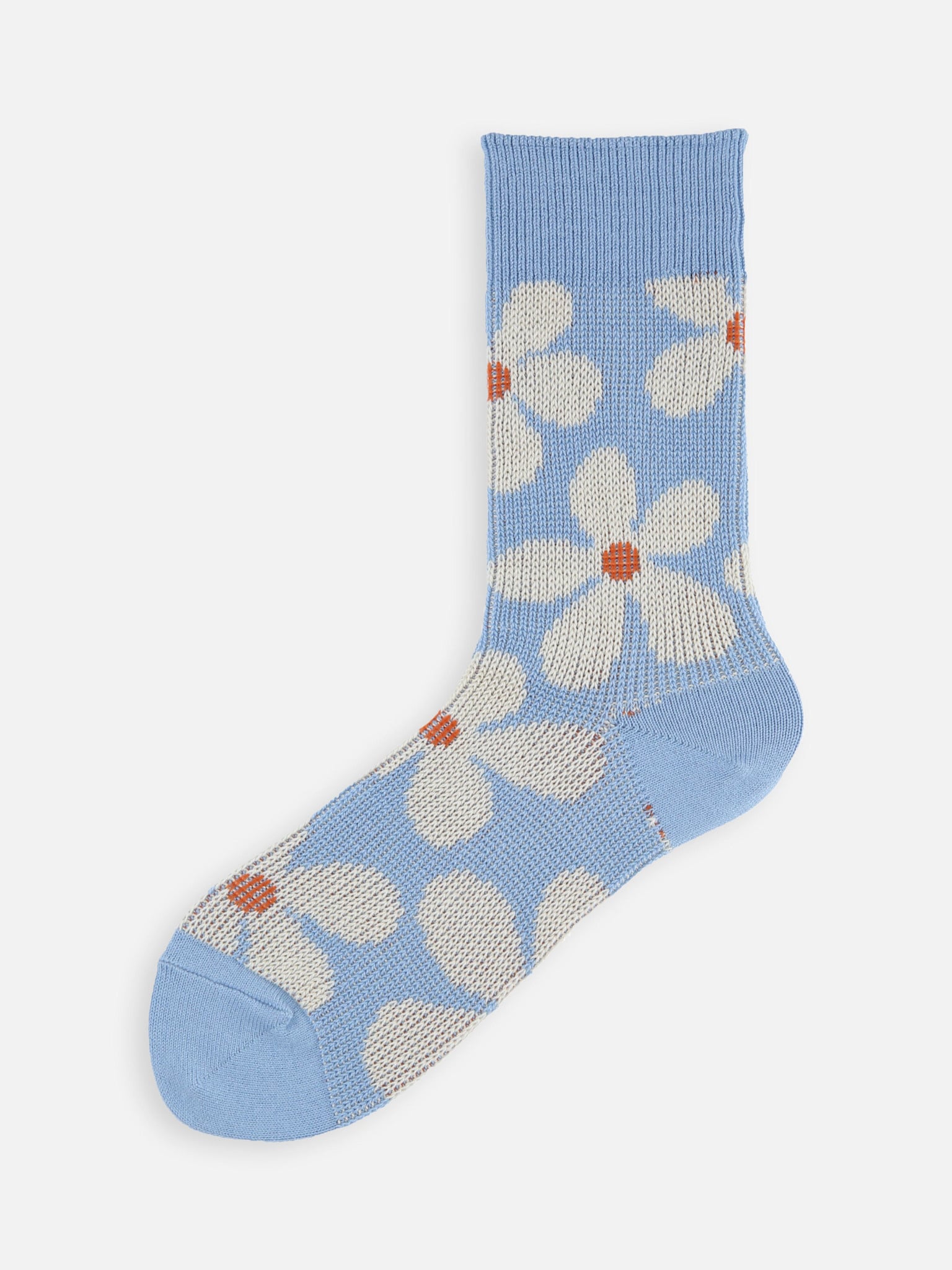 Meias até o joelho com estampa de margaridas em jacquard
