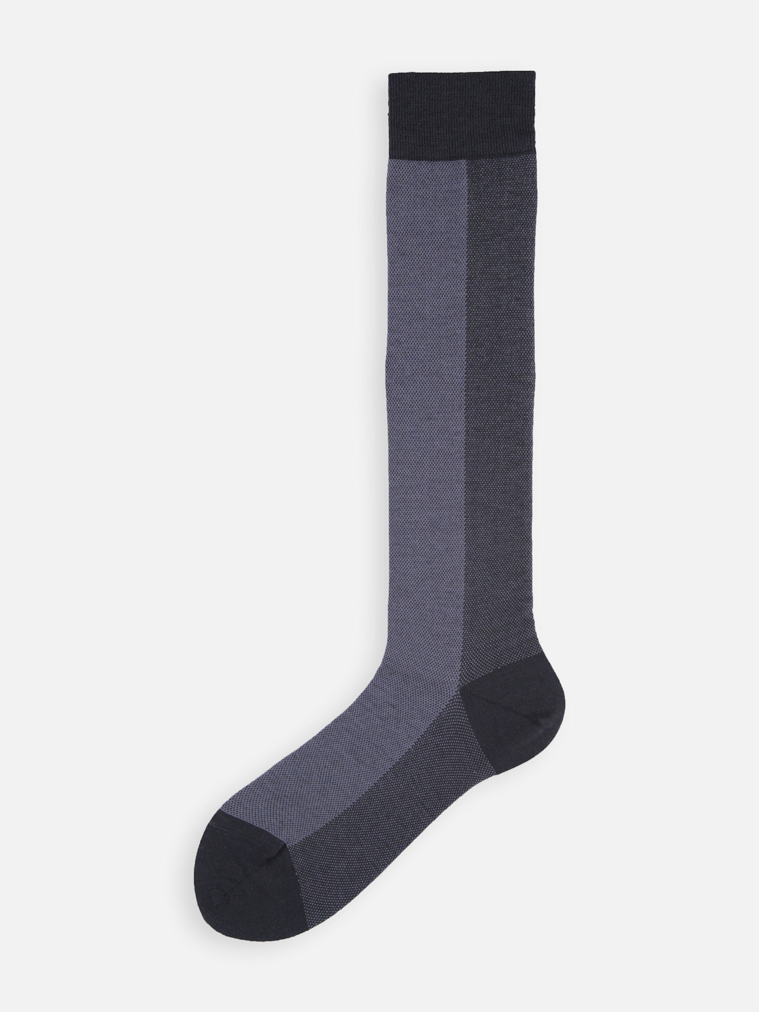 Meias até o joelho em tweed bicolor de lã/algodão