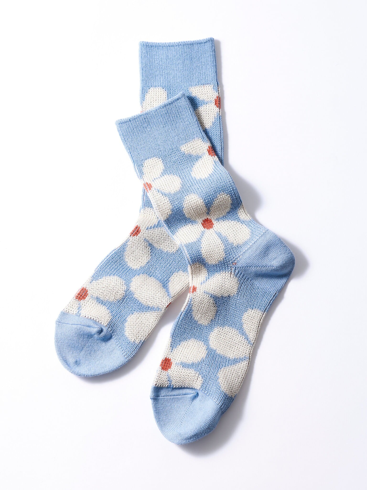 Meias até o joelho com estampa de margaridas em jacquard