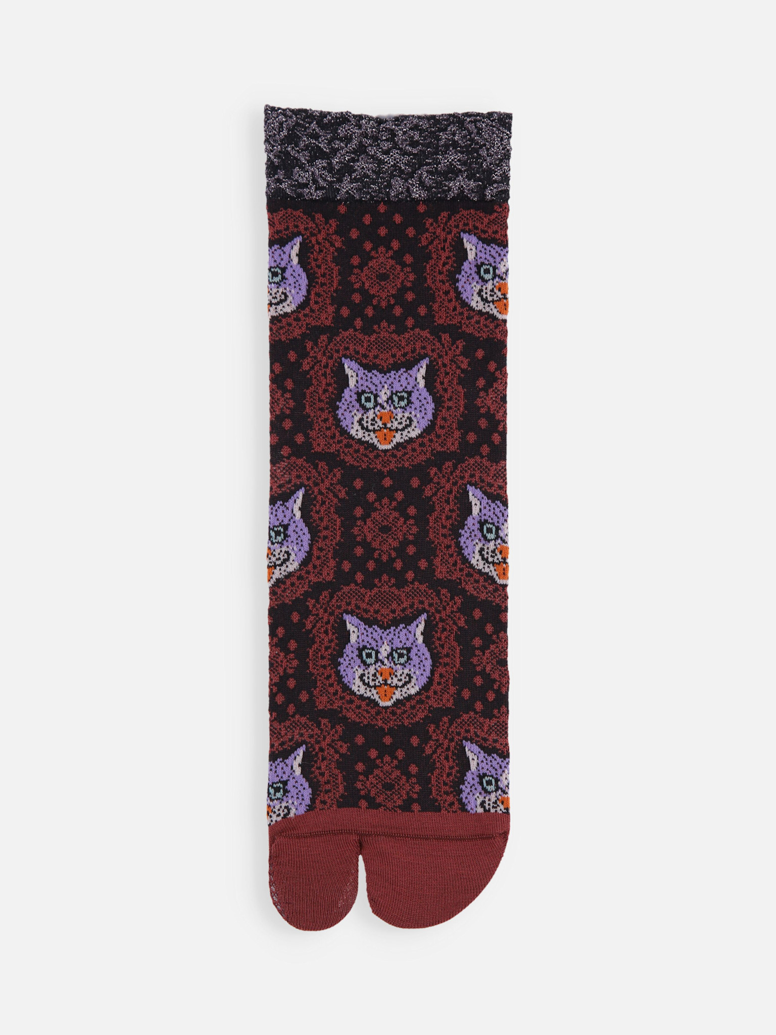 Floating Cat Faces Crew Tabi Socks