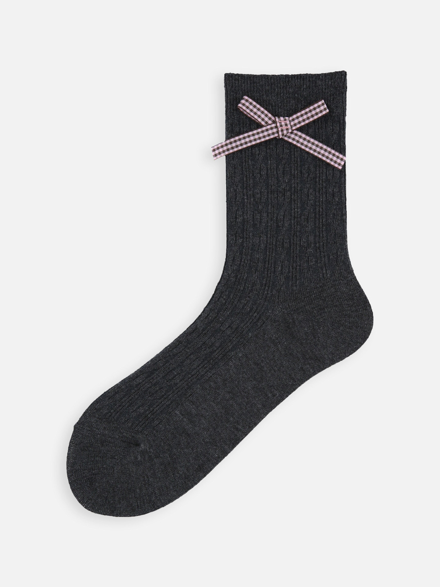 Mi-chaussette laine-mix torsades nœud à carreaux