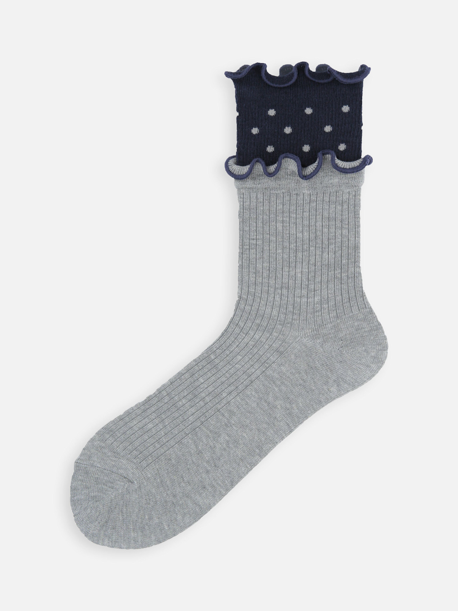 Mi-chaussette à pois double volant