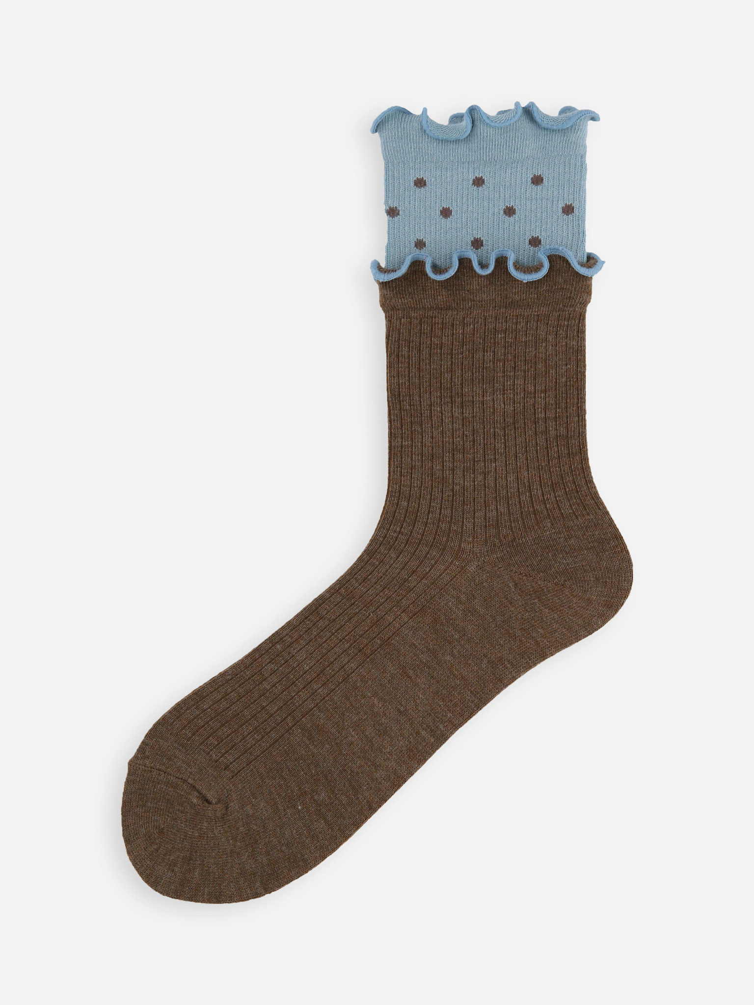 Mi-chaussette à pois double volant