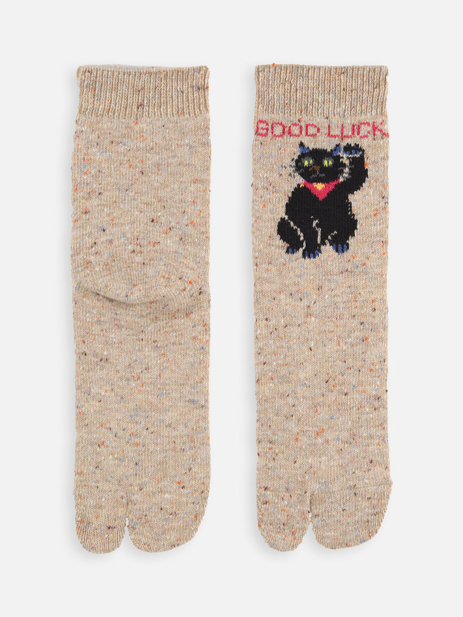 Socquette Tabi en laine motif Maneki-Neko