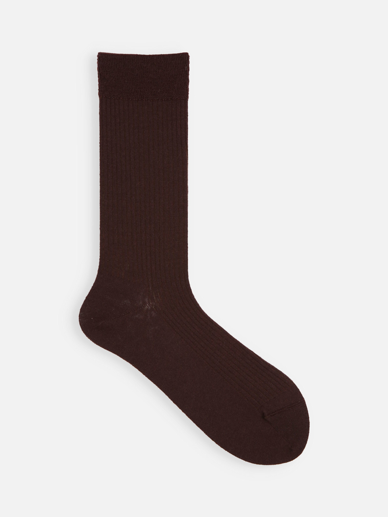 Mi-chaussette laine Mérinos fine côtelée 3x2