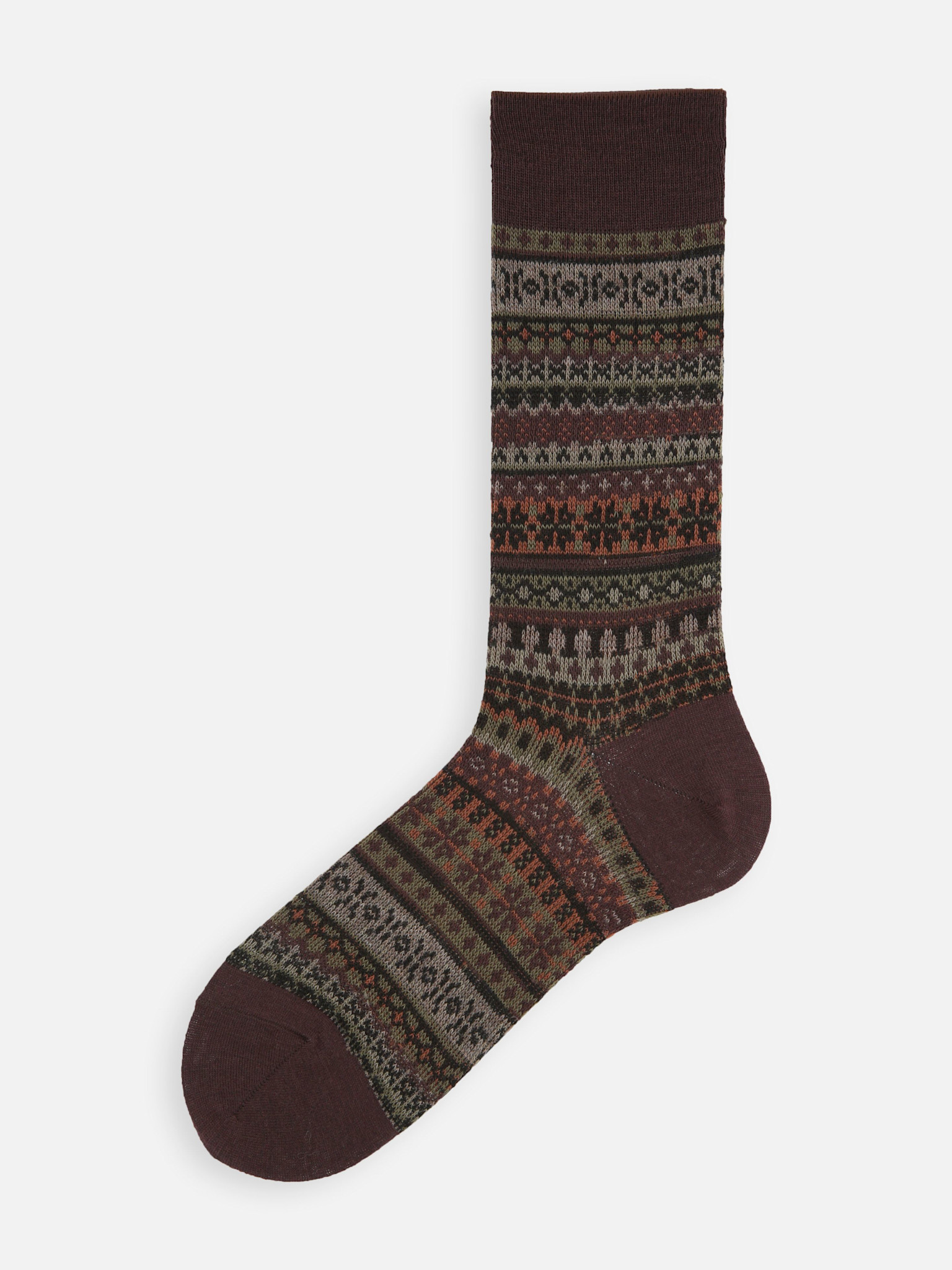 Mi-chaussette jacquard rayures Fair Isle