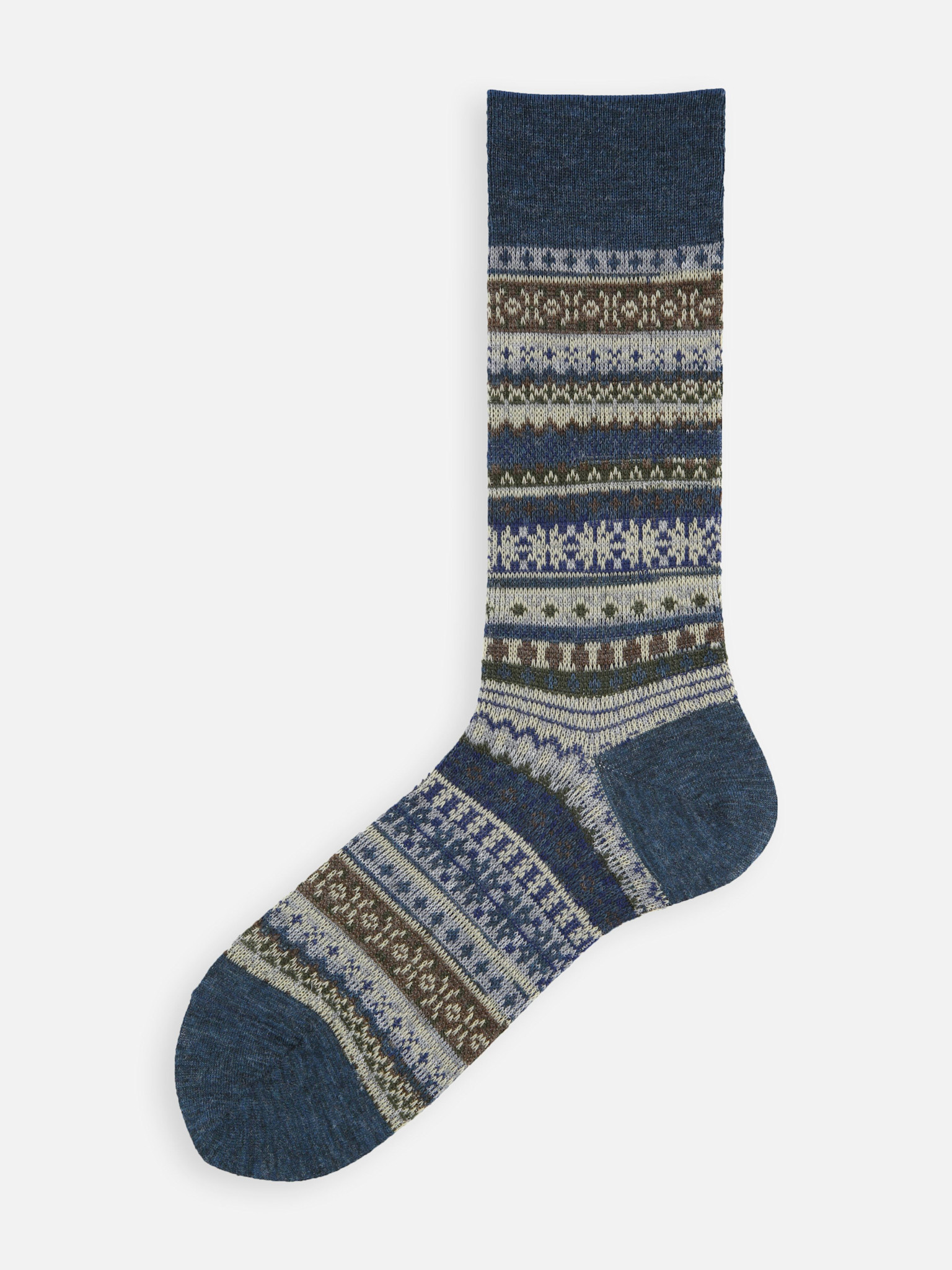 Mi-chaussette jacquard rayures Fair Isle