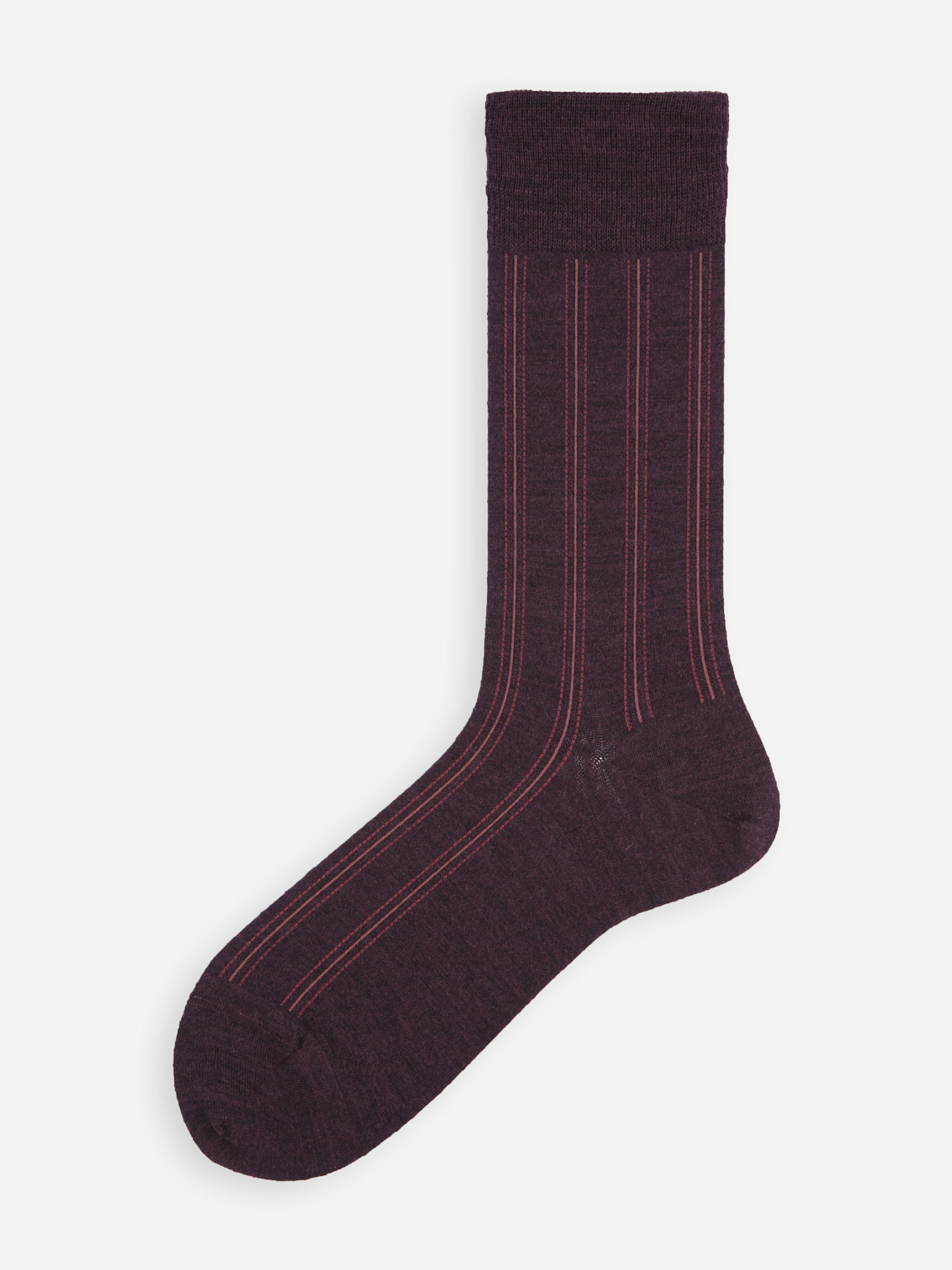 Mi-chaussette laine Mérinos rayures verticales M