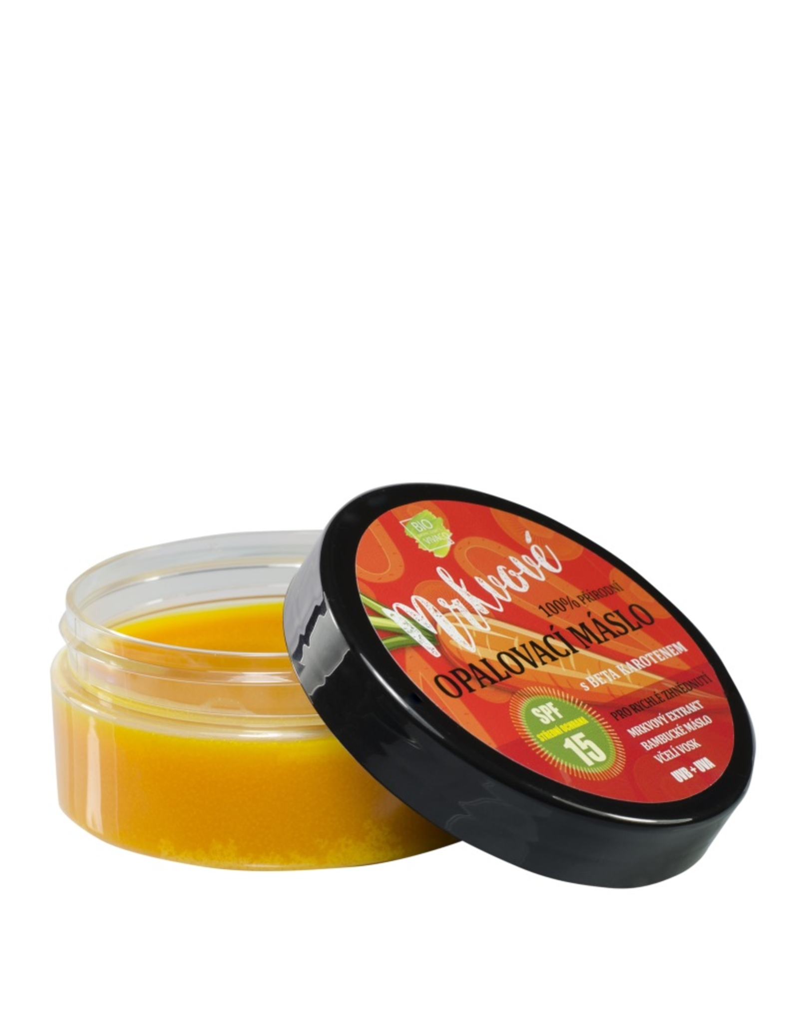 BIO VIVACO 100% Natuurlijke Zonnebrandcrème met Wortel Extract, Shea butter en Bijenwas, SPF15