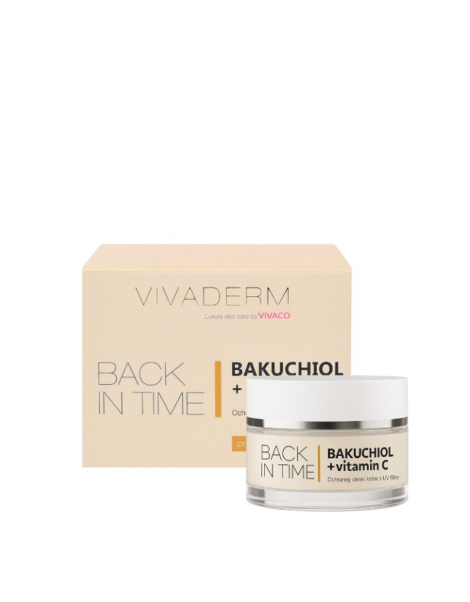 VIVAPHARM®   BACK IN TIME luxe beschermende Dagcrème voor het Gezicht met Bakuchiol & Vitamine C