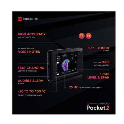 HIKMICRO Pocket2  Thermal Imaging Camera (256x192 IR Resolution) 25Hz, MSX Technologie