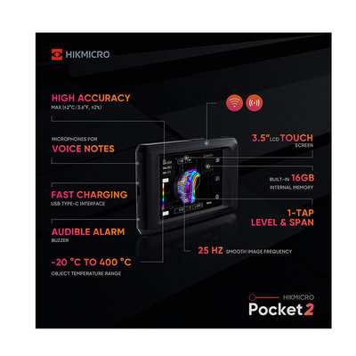 HIKMICRO Pocket2 Wärmebildkamera (256x192 IR Resolution) 25Hz, MSX Technologie