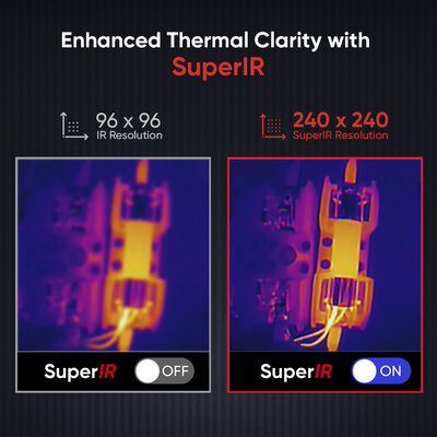 HIKMICRO PocketE  96x96 pixels, Super IR Resolution 240x240 pixels, 25Hz