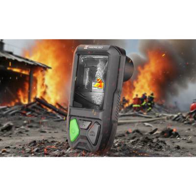 HIKMICRO FP21 Brandbestrijding warmtebeeldcamera met 256*192 thermische pixels, incl. oplaad station voor in de Brandweerwagen en lenyard voor aan de jas.