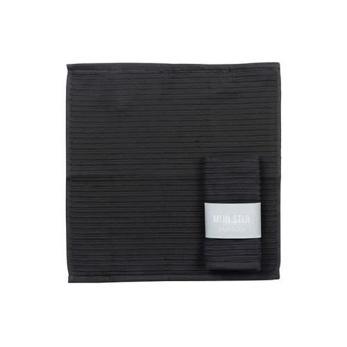 MIJN STIJL MIJN STIJL Vaatdoek donker grijs met banderol MIJN STIJL MIJN STIJL Vaatdoek donker grijs met banderol