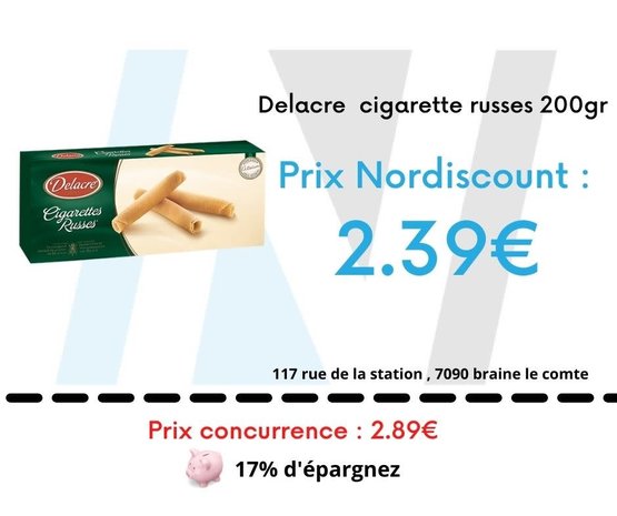 Delacre Delacre  cigarette russes 200gr