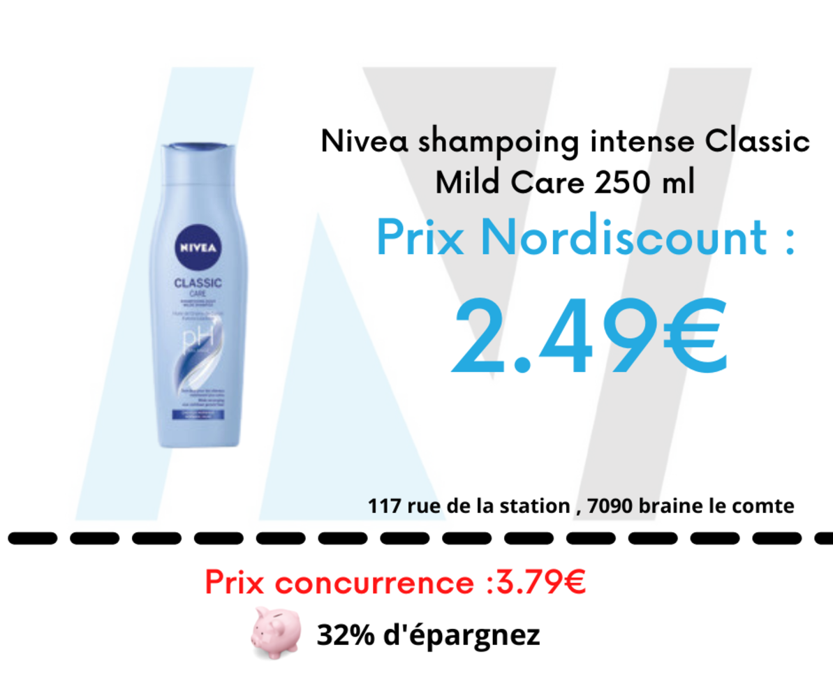 Nivea Nivea shampoing intense Classic Mild Care 250 ml