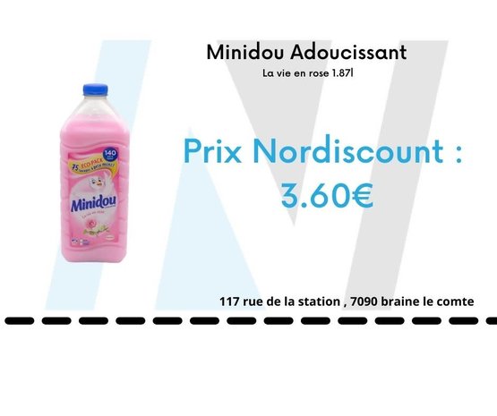minidou Minidou Adoucissant 75d -1,875 l EcoPack la vie en rose