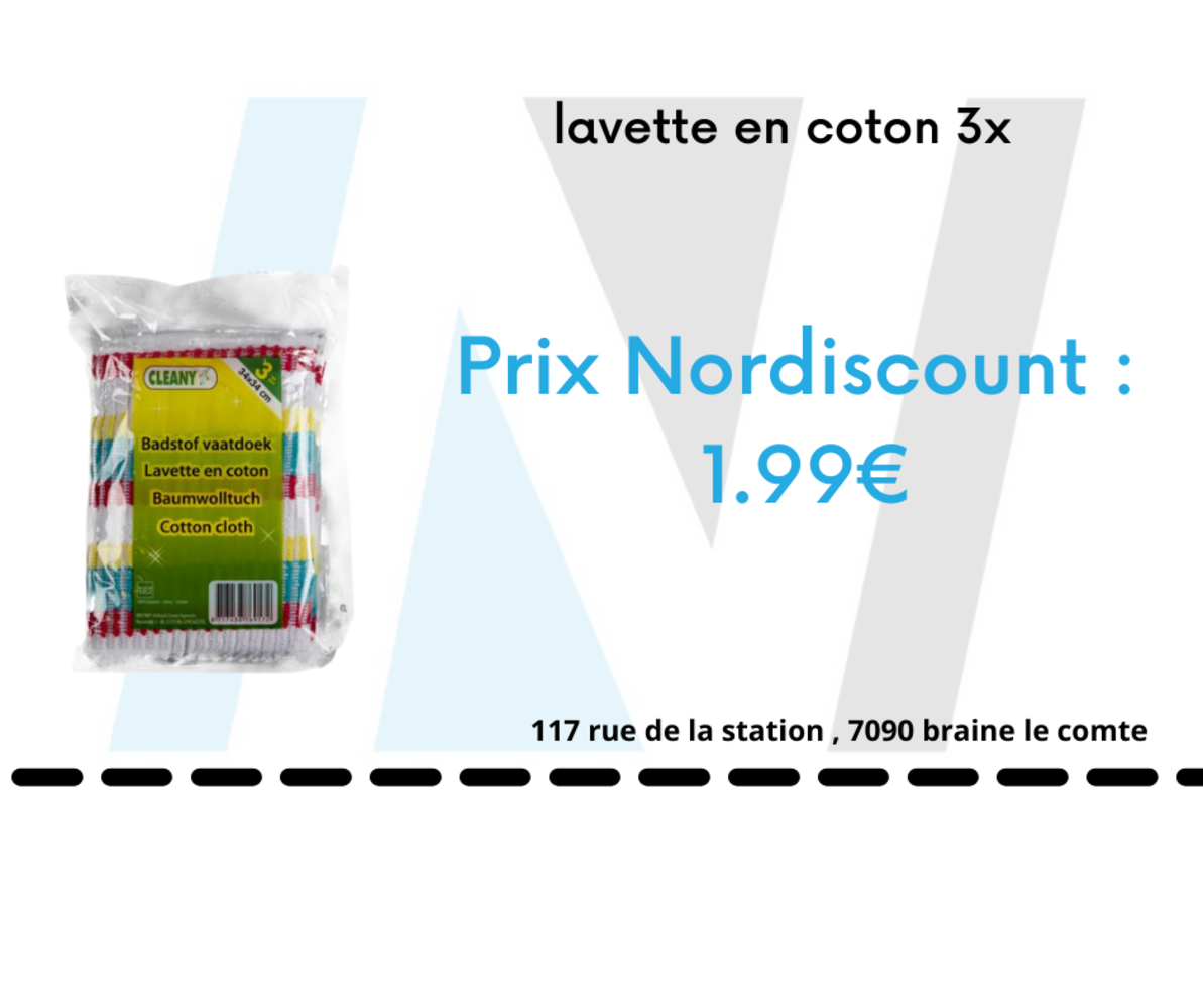 lavette en coton 3x