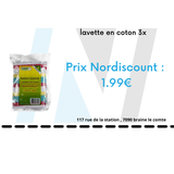 lavette en coton 3x
