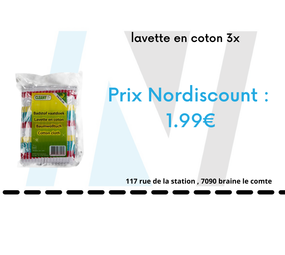 lavette en coton 3x