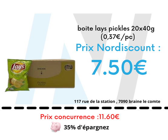 Lay's boite lays pickles 20x40g  (0,37€/pc)