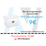 Bac de rangement plus couvercle 80l